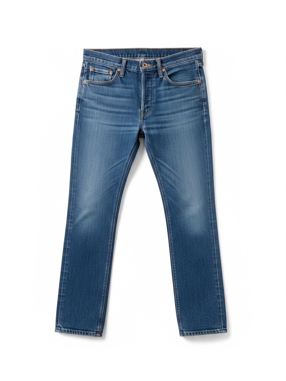 Levi's Vintage Slim Straight Jeans Button Fly in Medium Blue 100% Cotton